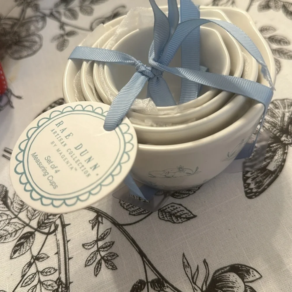 RAE DUNN BLUE BUNNY SKETCH Measuring Cups